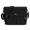 Housse de laptop noire premium pour MacBook Pro et Air avec sangle réglable.