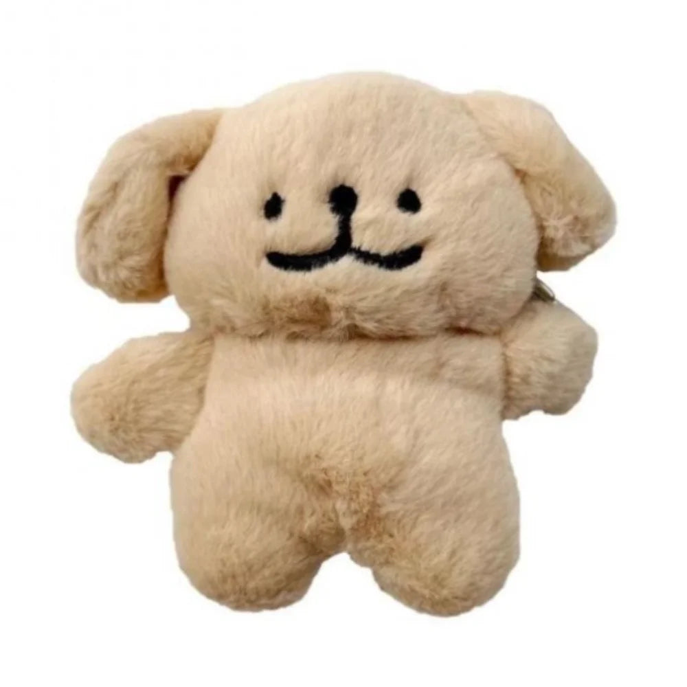 A light beige plush elephant designed as a case for AirPods