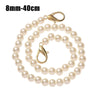 Gold-toned pearl strap with an 8mm to 40cm length for handbags and purses