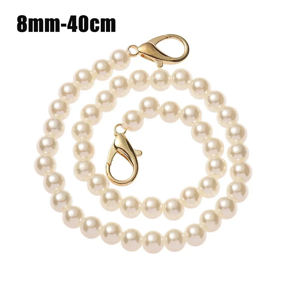 Gold-toned pearl strap with an 8mm to 40cm length for handbags and purses