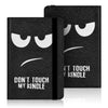 Black universal e-book cover featuring a distressed face design with the text Don't touch my kindle