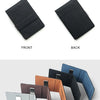Front and back views of the WT224 Ssadassa slim leather bifold wallet with a money clip in black and various colors.