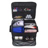 Schwarzer wasserdichter Kofferraum-Organizer für Schuhe, Accessoires und verschiedene Gegenstände.