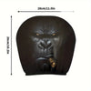A dark silicone car headrest cover shaped like a gorilla face, shown from the front.