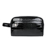 Black crocodile print men's PU leather clutch handbag.