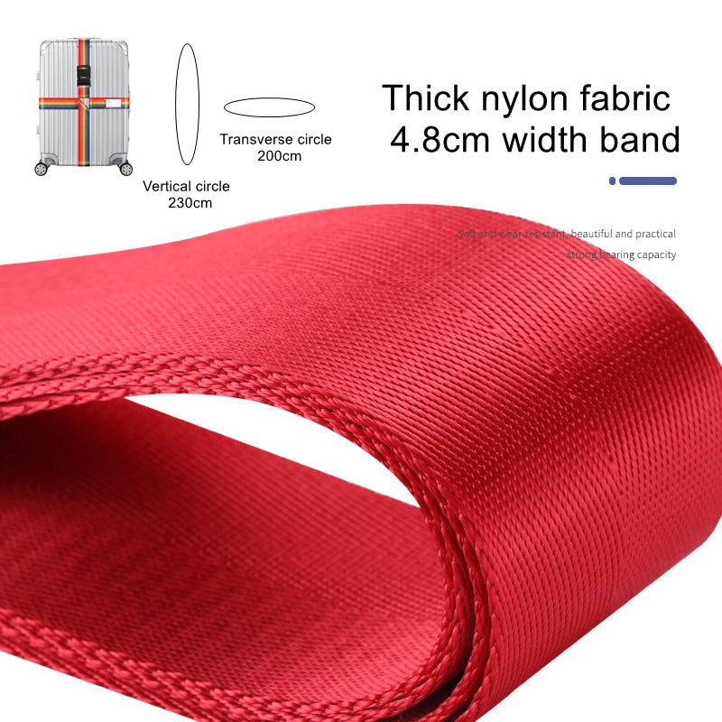 Red thick nylon fabric 4.8cm width band for luggage cross strap and bundling belt