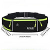 Black sports belt with a neon yellow water bottle pocket and adjustable straps