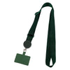A dark green universal adjustable phone lanyard with a neck strap.