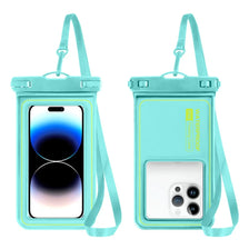 Funda para teléfono impermeable color verde azulado con correa desmontable