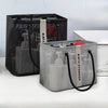 Two gray mesh storage totes with black handles are shown on a white surface.