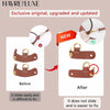 Before and after comparison showing an upgraded leather crossbody strap for easier sliding and fixing