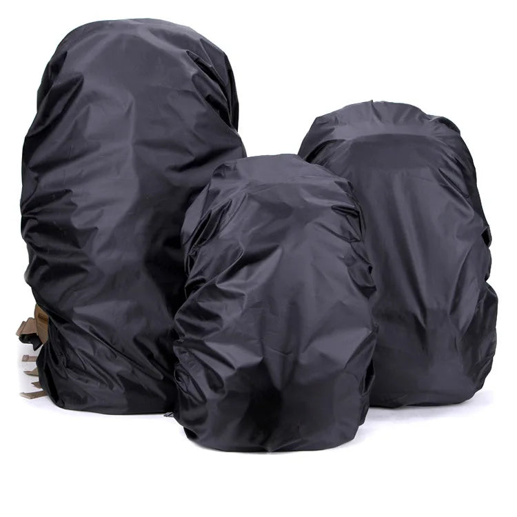 Schwarzer, strapazierfähiger, wasserdichter taktischer Regenschutz-Rucksack von der Seite.