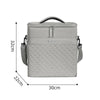 A light gray insulated picnic cooler backpack shown with dimensions 32cm high and 30cm wide.