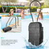 A black security steel tethering design for waterproof protection used in a swimming pool.