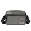A gray durable nylon shoulder bag designed for business and travel.