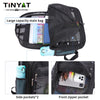 Black mesh backpack showing large capacity main bag, side pockets, and a front zipper pocket.