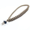 Handwoven paracord camera wrist strap in tan color