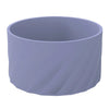 A purple silicone boot sleeve designed to fit water bottles.