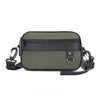Bolso cruz de cuero PU verde oliva oscuro con correa ajustable negra.