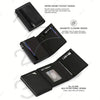Black slim aluminum card holder wallet featuring zippered and magnetic closure designs