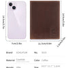 A brown leather passport holder with a crocodile texture and a slot for a smartphone.