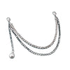 Decorative multi-layer chain strap with pendants for bags featuring silver-toned chains and a pearl charm