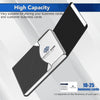 A black elegant PU leather business card holder displaying a company name logo.