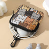 A stylish printed coin purse and multi-use earphone case featuring a pattern of cats in various colors.
