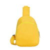 A bright yellow nylon crossbody bag for kids.