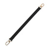 Black genuine leather replacement shoulder strap with gold-toned hardware