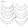 A collection of multi-layer metal chain straps and charms for bags