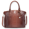Braun-Krokodilmuster-Top-Handtasche mit Riemen