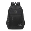 Black men's large capacity waterproof casual backpack with a laptop compartment