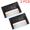 Two black crocodile pattern slim card holder wallets with light colored cards inside
