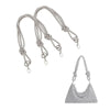 Silver crystal rhinestone handbag chain strap with knot details