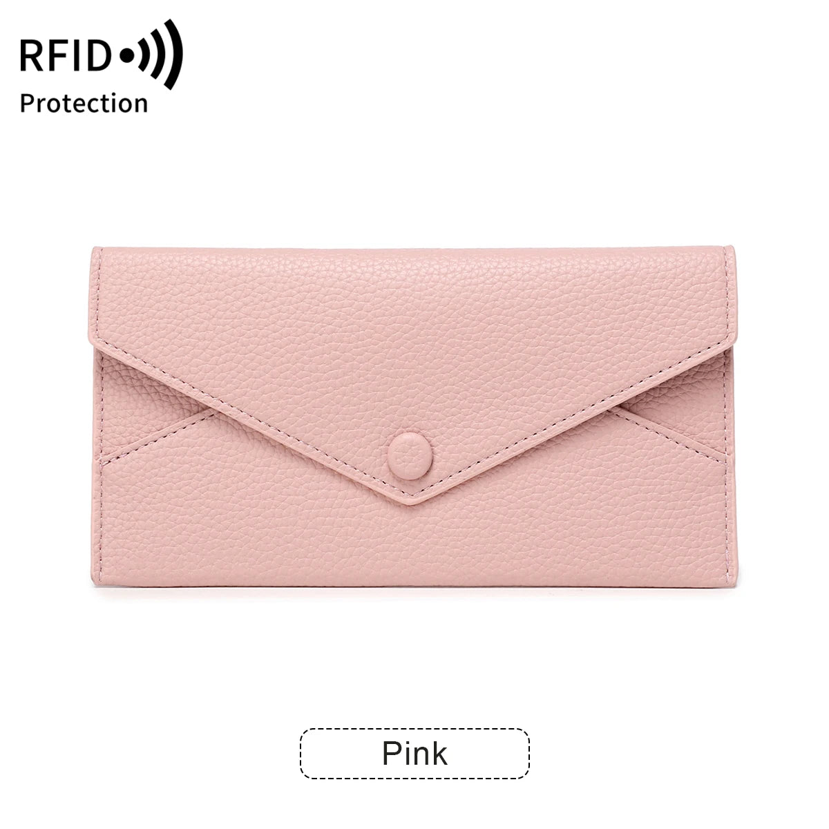 Pinkes minimalistisches PU-Leder-Münzportemonnaie, flach dargestellt.