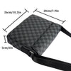 A black plaid crossbody shoulder bag shown with dimensions of 26cm/10.2in and 5cm/2in.