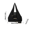 Black foldable mini keychain tote bag shown with dimensions.