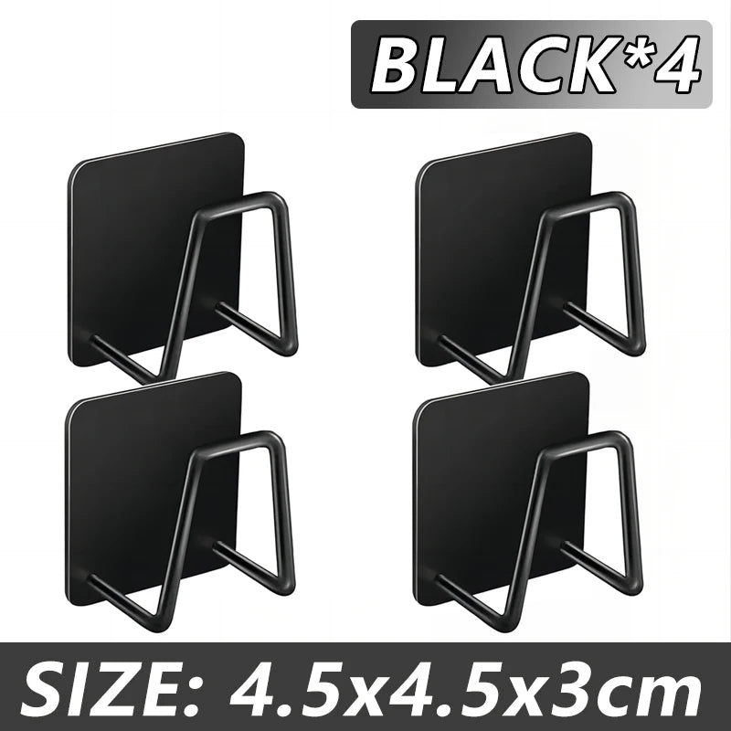 Rack d'éponges pour évier en acier inoxydable noir, dimensions 4.5x4.5x3 cm