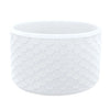 White silicone boot sleeve for water bottles with a textured, scale-like pattern.
