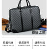 Black executive PU leather laptop briefcase with a shoulder strap shown in a studio setting.