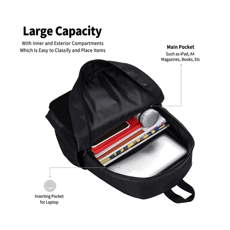 Sac à dos de gorille carton noir avec compartiments intérieurs et extérieurs