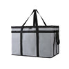 A reusable insulated warming bag set with a gray fabric bag and black straps.
