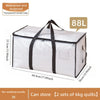 White waterproof and dustproof woven storage bags with black handles, suitable for storing quilts.