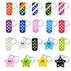 Collection de porte-clés et de charmantes clés en silicone pour chaussures, dans diverses couleurs et designs.