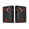 A black slim RFID blocking credit card holder wallet shown from the front.
