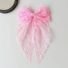 Pinkes Spitze Schleifchen Haarschmuck mit zartem Blumenmuster