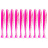 A row of pink adjustable soft lure fishing tackle baits.