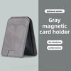Porte-cartes magnétique et étui de portefeuille gris pour appareils iPhone