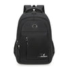 Black men's large capacity waterproof casual backpack with a laptop compartment